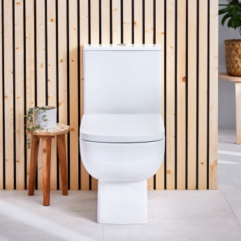 Orbit Choices Rimless Close Coupled Toilet with Push Button Cistern - Soft Close Seat