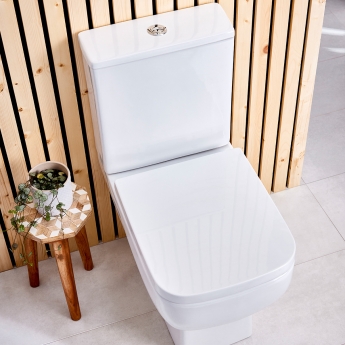 Orbit Choices Rimless Close Coupled Toilet with Push Button Cistern - Soft Close Seat