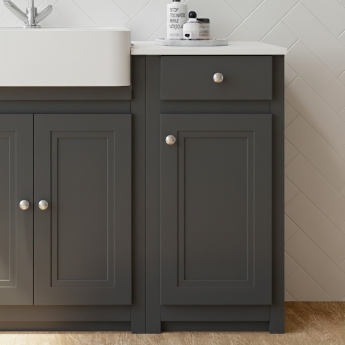 Orbit Classica Traditional Side Cabinet 400mm Wide 1-Drawer and 1-Door - Charcoal Grey | Product Image