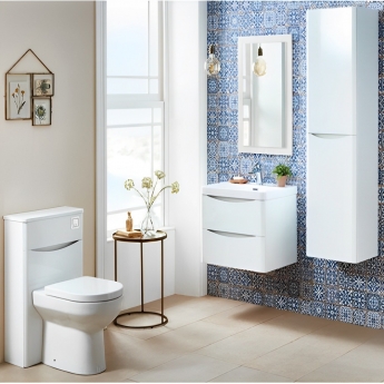 Orbit Contour Wall Hung 2-Drawer Vanity Unit with Basin 900mm Wide - Gloss White | Product Image