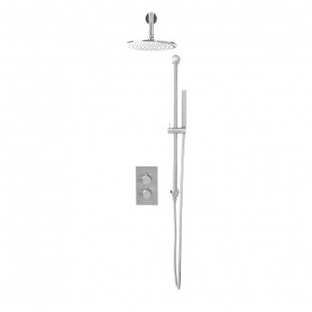 Orbit Core Thermostatic Concealed Mixer Shower with Shower Riser Kit + Fixed Shower Head - Chrome