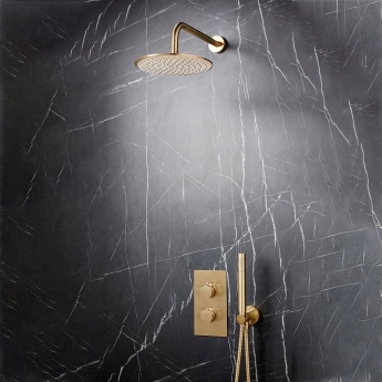 Orbit Core Thermostatic Concealed Mixer Shower with Shower Kit + Fixed Shower Head - Brushed Brass