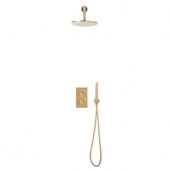 Orbit Core Thermostatic Concealed Mixer Shower with Shower Kit + Fixed Shower Head - Brushed Brass