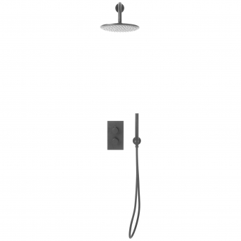 Orbit Core Thermostatic Concealed Mixer Shower with Shower Kit + Fixed Shower Head - Gunmetal