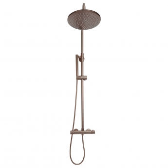 Orbit Core Thermostatic Bar Mixer Shower with Shower Kit and Fixed Head - Brushed Bronze