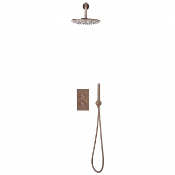 Orbit Core Thermostatic Concealed Mixer Shower with Shower Kit + Fixed Shower Head - Brushed Bronze