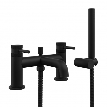 Orbit Core Bath Shower Mixer Tap with Shower Kit and Wall Bracket - Matt Black
