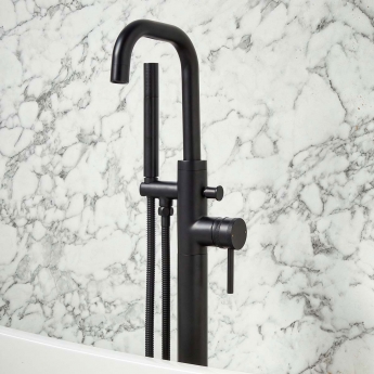 Orbit Core Freestanding Bath Shower Mixer Tap - Matt Black