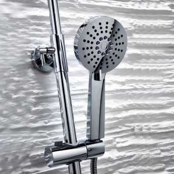 Orbit Cubic Round Rigid Riser Shower Kit with Fixed Head and Shower Handset