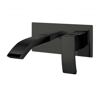 Orbit Descent Single Lever Basin Mixer Tap Wall Mounted - Matt Black
