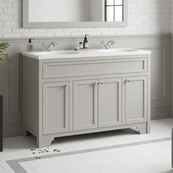 Orbit Harrogate Dutchy Vanity Units with Worktop and Double Basin 1200mm Wide - Dovetail Grey | Product Image