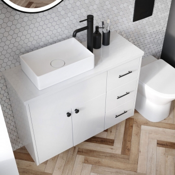 Orbit Edge Sit-On Countertop Basin with Waste Cover 500mm Wide - 0 Tap Hole