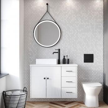 Orbit Edge Sit-On Countertop Basin with Waste Cover 500mm Wide - 0 Tap Hole