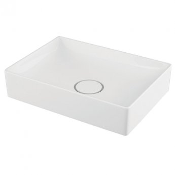 Orbit Edge Sit-On Countertop Basin with Waste Cover 500mm Wide - 0 Tap Hole