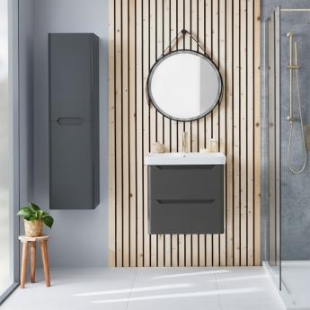 Orbit Ella Wall Hung 2-Door Tall Unit 350mm Wide - Matt Anthracite | Product Image