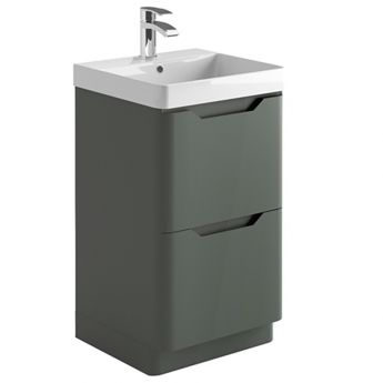 Orbit Ella Floor Standing 2-Drawer Vanity Unit with Basin 500mm Wide - Matt Anthracite