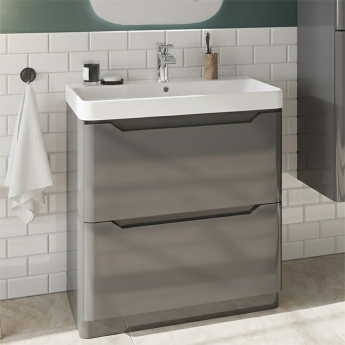 Orbit Ella 800mm 2-Drawer Floor Standing Vanity Unit | Product Image