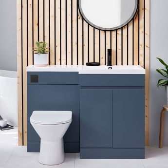 Orbit Empire RH Combination Unit with Sculptured Basin 1100mm Wide - Matte Twilight Blue | Product Image