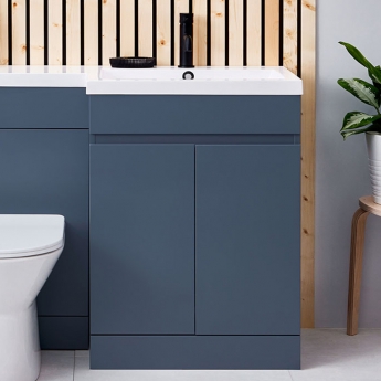 Orbit Empire Floor Standing 2-Door Vanity Unit with Basin 600mm Wide - Matt Twilight Blue