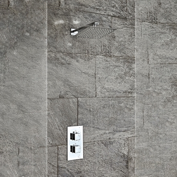 Orbit Square Fixed Shower Head 300mm x 300mm - Stainless Steel