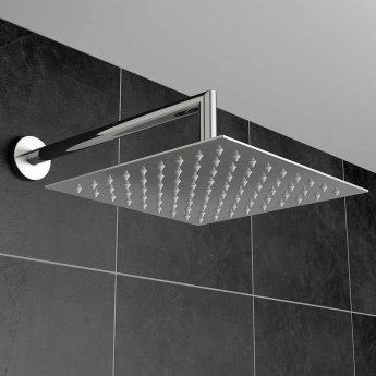 Orbit Square Fixed Shower Head 300mm x 300mm - Stainless Steel