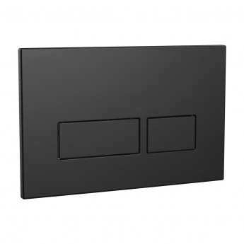 Orbit Square Dual Button Toilet Flush Plate - Black