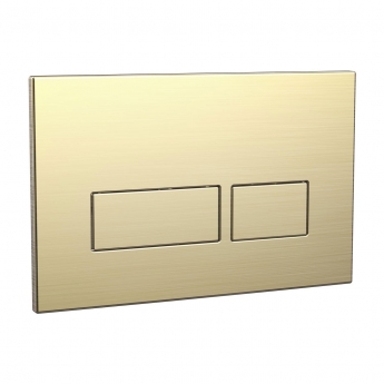 Orbit Square Dual Button Toilet Flush Plate - Brushed Brass