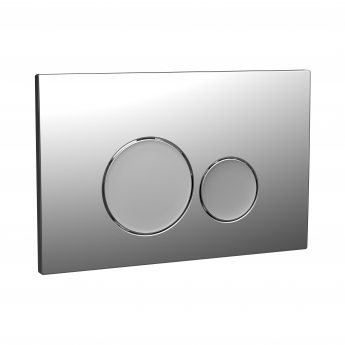 Orbit Round Dual Button Toilet Flush Plate - Chrome