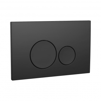 Orbit Round Dual Button Toilet Flush Plate - Black