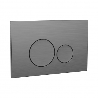 Orbit Round Dual Button Toilet Flush Plate - Gunmetal