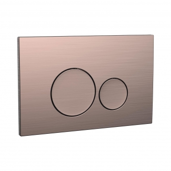 Orbit Round Dual Button Toilet Flush Plate - Brushed Bronze