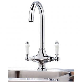 Orbit Harrogate Kitchen Sink Mixer Tap Dual Handle - Chrome