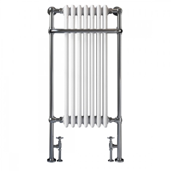 Orbit Ilkley Radiator Heated Towel Rail 1130mm H x 554mm W - White/Chrome