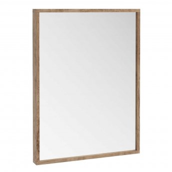 Orbit Illumo Bathroom Mirror 600mm H x 800mm W - Rustic Oak