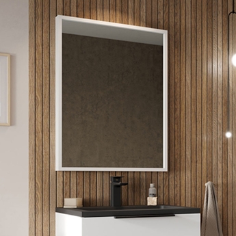 Orbit Illumo Bathroom Mirror 600mm H x 800mm W - Matt White | Product Image