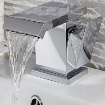 Orbit Kano Mono Basin Mixer Tap with Push Button Waste - Chrome