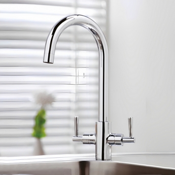 Orbit Kingston Kitchen Sink Mixer Tap Dual Handle - Chrome
