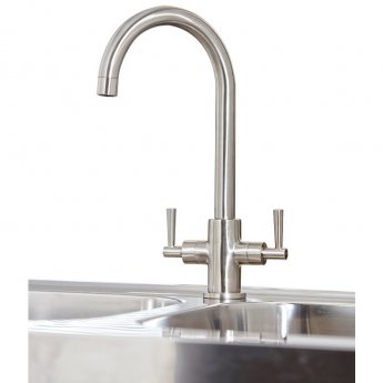 Orbit Kingston Kitchen Sink Mixer Tap Dual Handle - Brushed Nickel