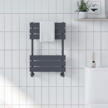 Orbit Life Black Flat Panel Designer Heated Towel Rail | Product Image