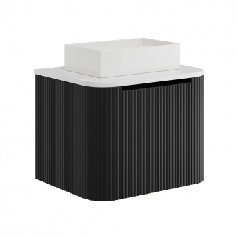 Orbit Linea Curve 600mm 1-Drawer Wall Hung Vanity Unit and Worktop with Basin | Product Image