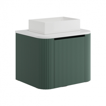 Orbit Linea Curve 600mm 1-Drawer Wall Hung Vanity Unit and Worktop with Basin | Product Image