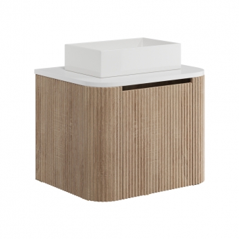 Orbit Linea Curve 600mm 1-Drawer Wall Hung Vanity Unit and Worktop with Basin | Product Image