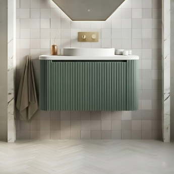 Orbit Linea Curve 900mm 1-Drawer Wall Hung Vanity Unit with Basin | Product Image