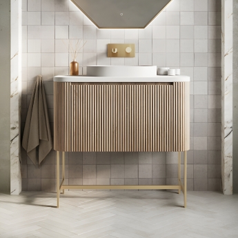 Orbit Linea Curve 900mm 1-Drawer Wall Hung Vanity Unit with Basin | Product Image