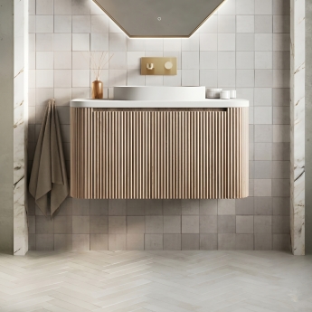 Orbit Linea Curve 900mm 1-Drawer Wall Hung Vanity Unit with Basin | Product Image