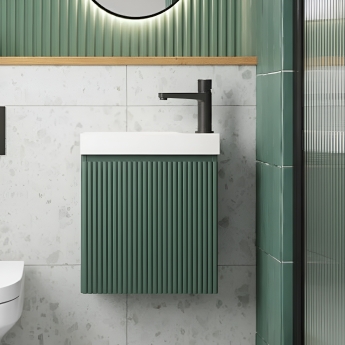 Orbit Linea Cloakroom 1-Drawer Wall Hung Vanity Unit with Basin 400mm Wide | Product Image