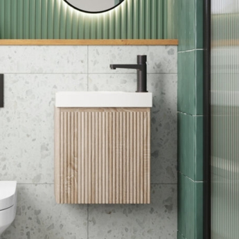 Orbit Linea Cloakroom 1-Drawer Wall Hung Vanity Unit with Basin 400mm Wide | Product Image