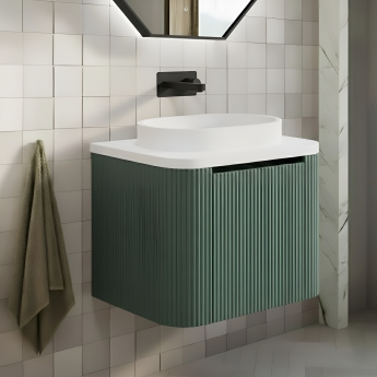 Orbit Linea Curve 1-Drawer Wall Hung Vanity Unit with Basin 600mm Wide | Product Image