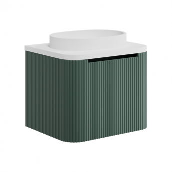 Orbit Linea Curve 1-Drawer Wall Hung Vanity Unit with Basin 600mm Wide - Reed Green