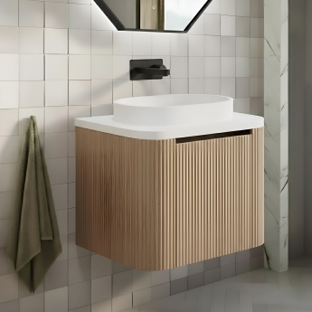 Orbit Linea Curve 1-Drawer Wall Hung Vanity Unit with Basin 600mm Wide | Product Image
